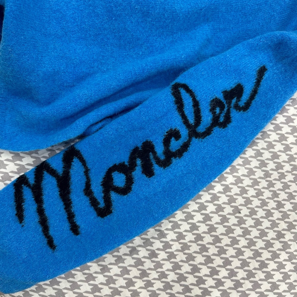 Moncler Cobalt Sweater with Logo Sleeve Worn once!